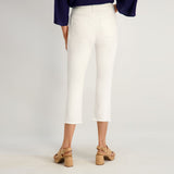 Westport Signature Fray Hem Capri in White