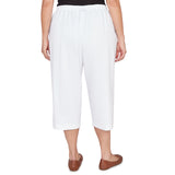 Alfred Dunner Solid Twill Button Hem Capri Pant - Plus