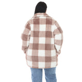 Plus Size Buffalo Plaid Plush Coat