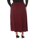Plus Size Rhinestone Embellished A-Line Maxi Skirt