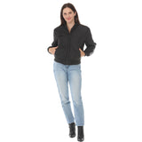 Women's Quilted Zip-Front Bomber Jacket