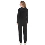 Women's Hooded Zip-Front Top and Straight-Leg Pants Set