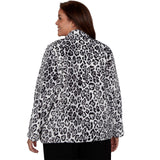 Alfred Dunner Cozy Animal Print Knit Jacket