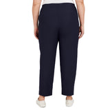 Alfred Dunner Plus Classic Allure Fit Proportioned Pant with Elastic Comfort Waistband Short Length