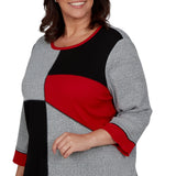 Alfred Dunner Heathered Colorblock Knit Top
