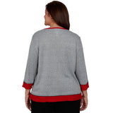 Alfred Dunner Heathered Colorblock Knit Top
