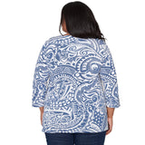 Alfred Dunner Paisley Swirl Sharkbite Hem Top with Necklace - Plus