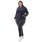 Plus Size Velour Zip-Front Jacket & Jogger Pants Set
