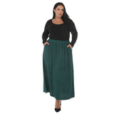 Plus Size Rhinestone Embellished A-Line Maxi Skirt