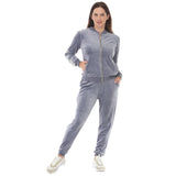 Women's Velour Zip-Front Jacket & Jogger Pants Set