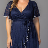 Palermo Lace Faux Wrap Dress - Plus