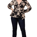 Natasha Long Sleeve Wrap Top - Plus