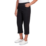 Alfred Dunner Super Stretch Denim Fringe Capri Pant- Petite