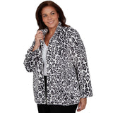 Alfred Dunner Cozy Animal Print Knit Jacket