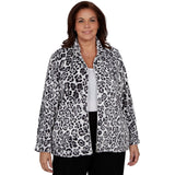 Alfred Dunner Cozy Animal Print Knit Jacket