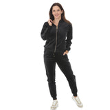 Women's Velour Zip-Front Jacket & Jogger Pants Set