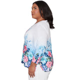 Alfred Dunner Ombre Border Floral Lace Top - Plus