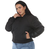 Plus Size Quilted Zip-Front Bomber Jacket