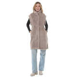 Women's Long Plush Button-Front Vest