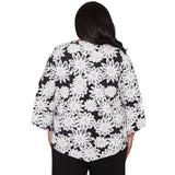 Alfred Dunner Daisy Pointed Hem Top with Necklace - Plus