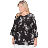 Alfred Dunner Tossed Floral Embroidered Top - Plus