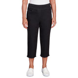 Alfred Dunner Super Stretch Denim Fringe Capri Pant- Petite