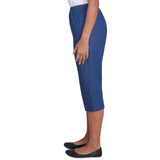 Alfred Dunner Women's Relaxed Fit Denim Capri- Petite