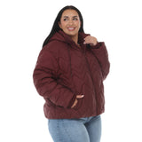 Plus Size Hooded Quilted Puffer Coat