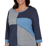 Alfred Dunner Heathered Colorblock Knit Top