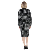 Women's Polka Dot Sweater Midi Skirt Set