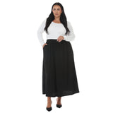 Plus Size Rhinestone Embellished A-Line Maxi Skirt
