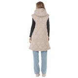 Women's Hooded Quilted Longline Puffer Vest