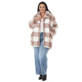 Plus Size Buffalo Plaid Plush Coat