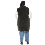 Plus Size Long Plush Button-Front Vest