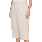 Alfred Dunner Solid Twill Button Hem Capri Pant - Plus