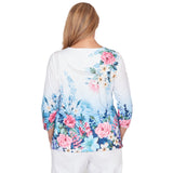 Alfred Dunner Ombre Border Floral Lace Top