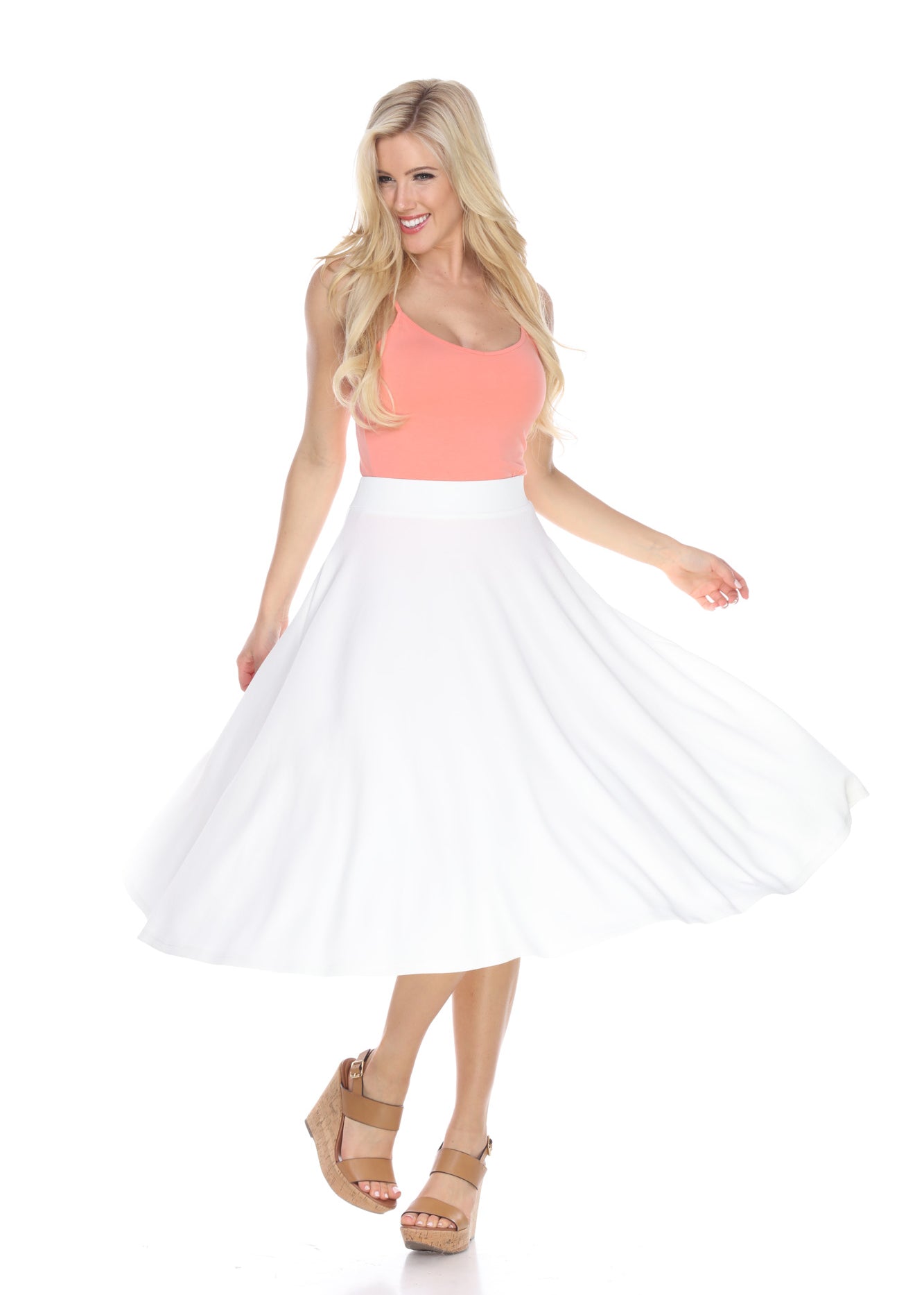 Flared Midi Skirt with pockets - DressbarnSkirts