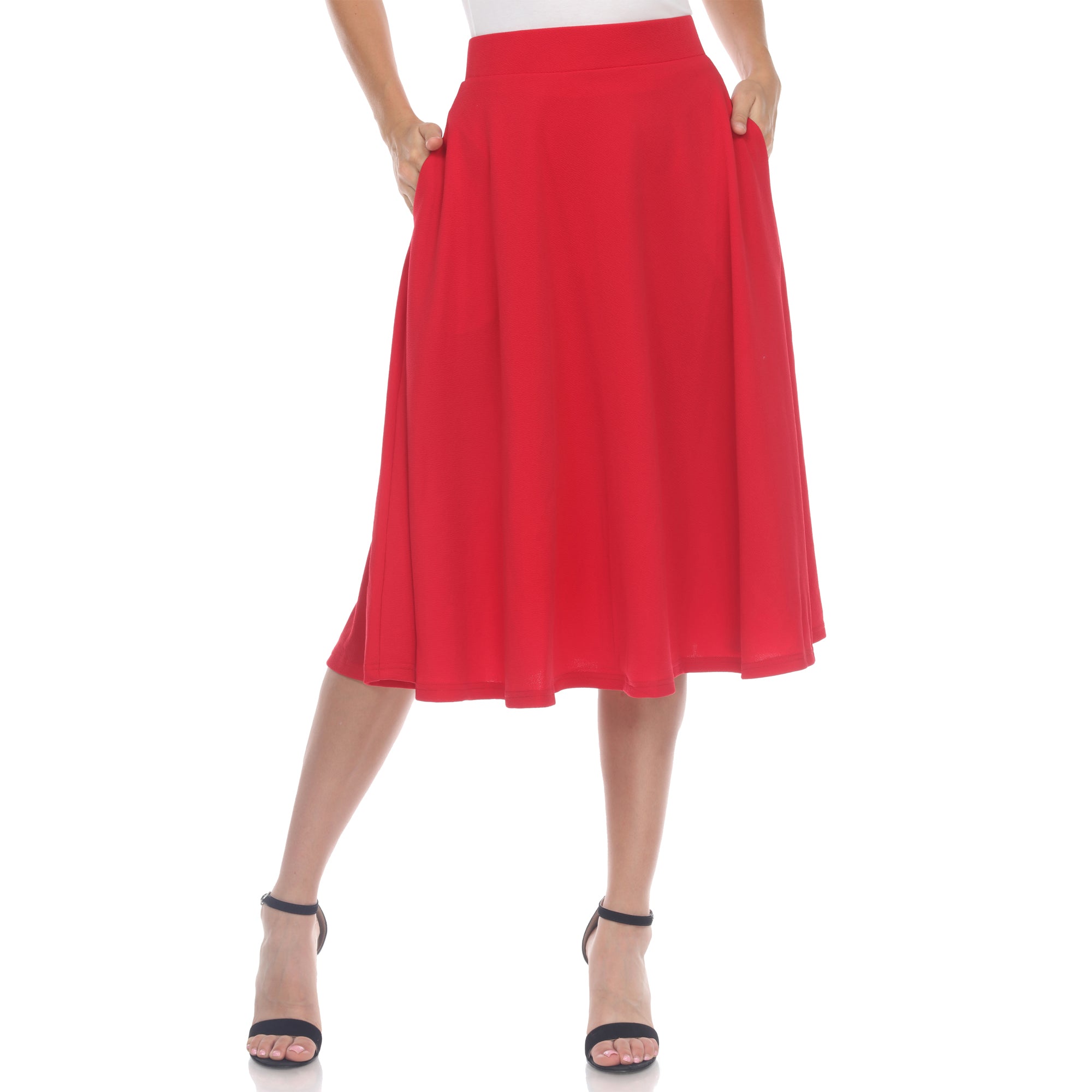 Flared Midi Skirt with pockets - DressbarnSkirts