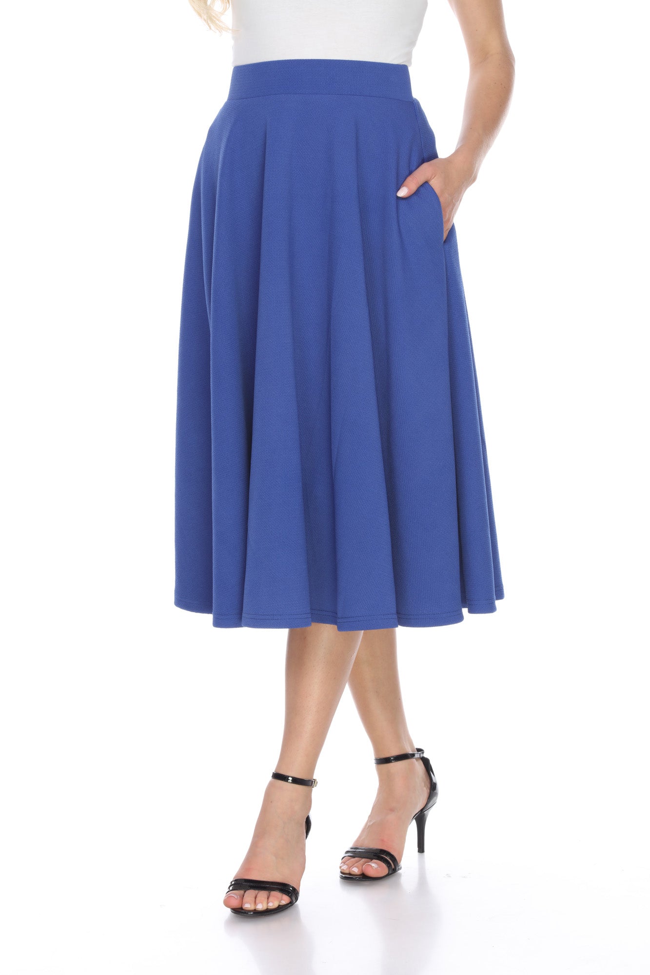 Flared Midi Skirt with pockets - DressbarnSkirts