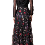 Isabella Embroidered Mesh Gown