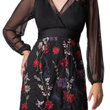 Isabella Embroidered Mesh Gown