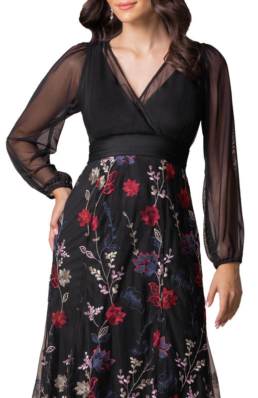 Kiyonna Women's Isabella Embroidered Mesh Formal Gown - Enchanted Garden Kiyonna Women's Isabella Embroidered Mesh Formal Gown - Enchanted Garden
