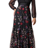 Isabella Embroidered Mesh Gown