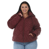 Plus Size Hooded Quilted Puffer Coat
