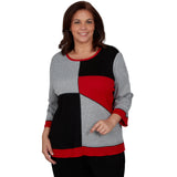 Alfred Dunner Heathered Colorblock Knit Top