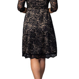 Mademoiselle Lace Cocktail Dress - Black & Nude