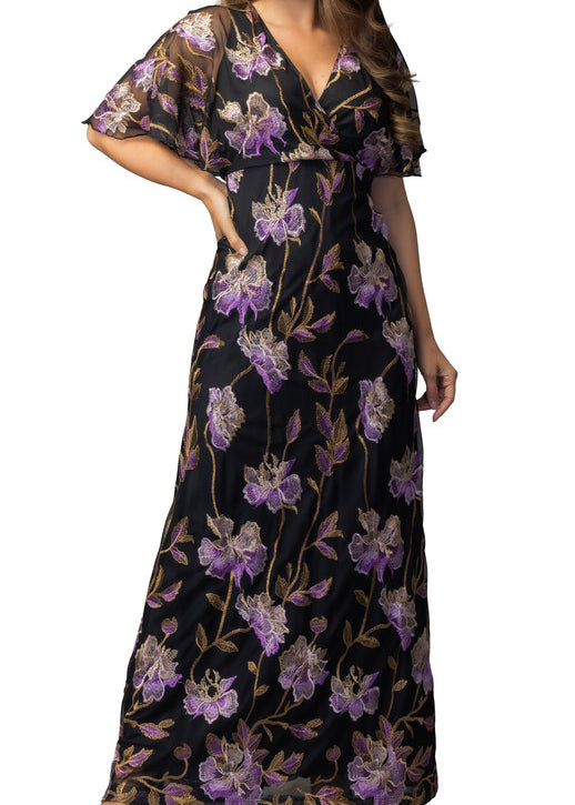 purple embroidered maxi dress Viola Purple Embroidered Maxi Dress | Frock and Frill