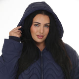 Plus Size Hooded Quilted Puffer Coat