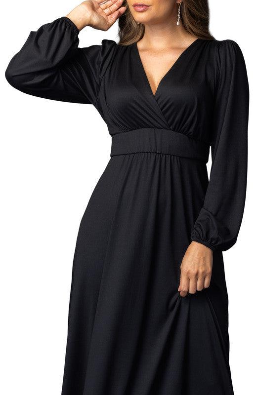 long sleeve dress near me Dresses For Women The deep V neckline offers a structured focal point that still feels modest due to its gathered detailing Hotexy Women's Long Sleeve Maxi