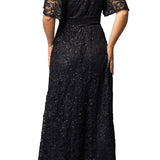 Luminous Sequin Lace Evening Gown